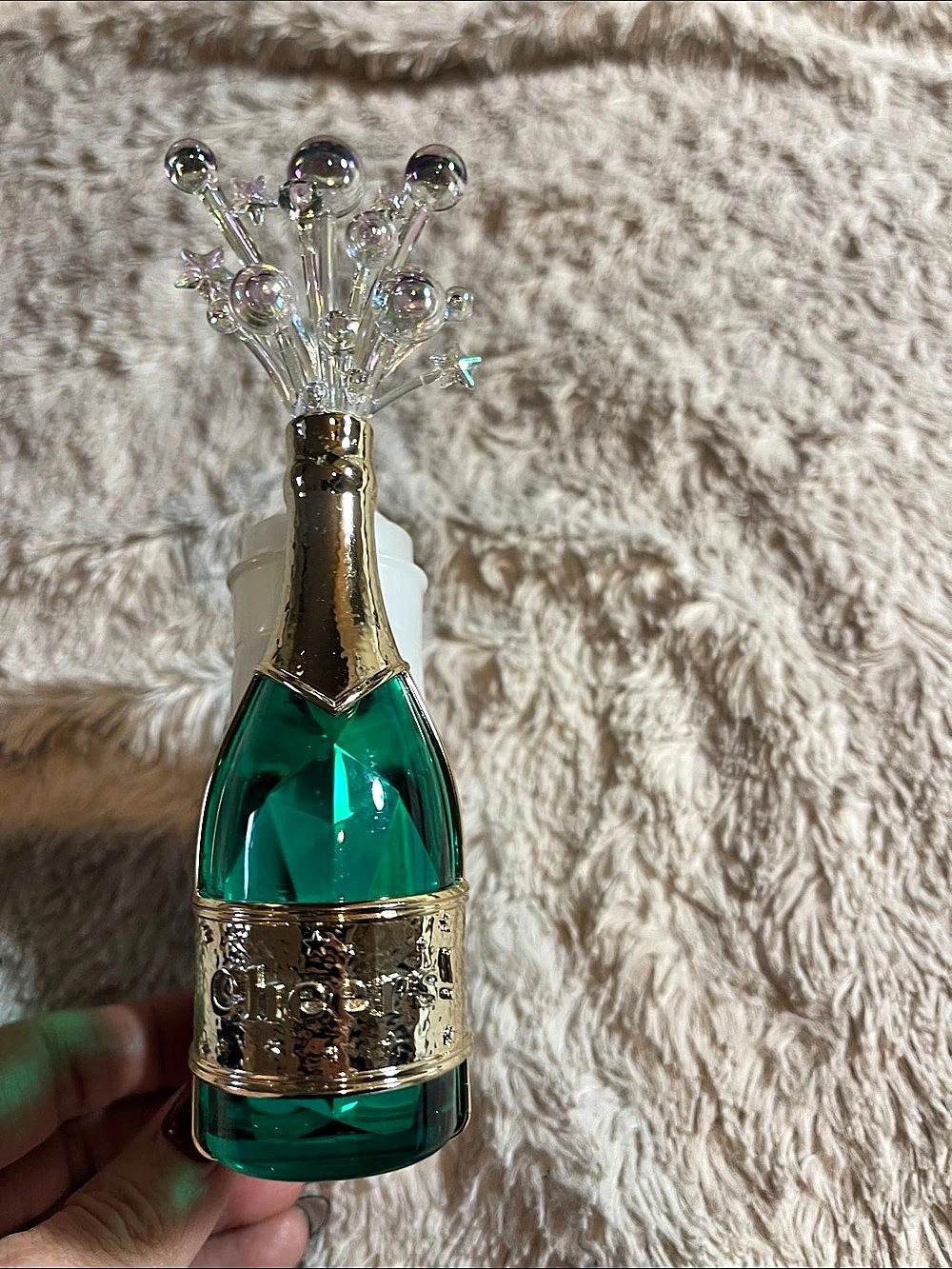 Bath & Body Works Cheers Champagne Bottle Wallflowers Fragrance Plug Green &amp